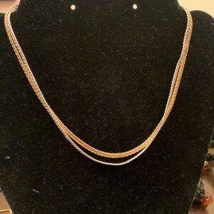Vintage Avon double, choker, gold, and silver